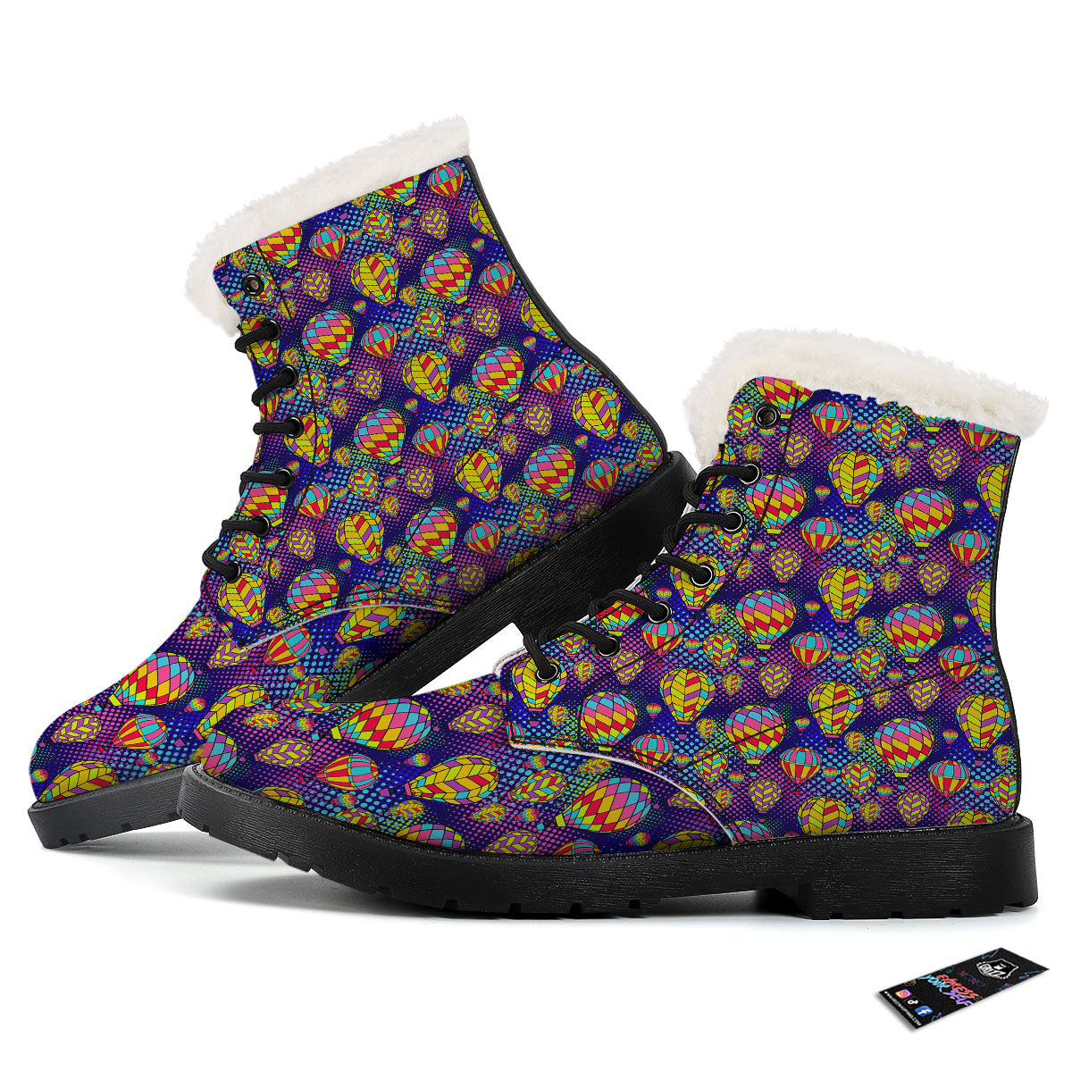 Balloon Air Retro Print Pattern Winter Boots-grizzshop