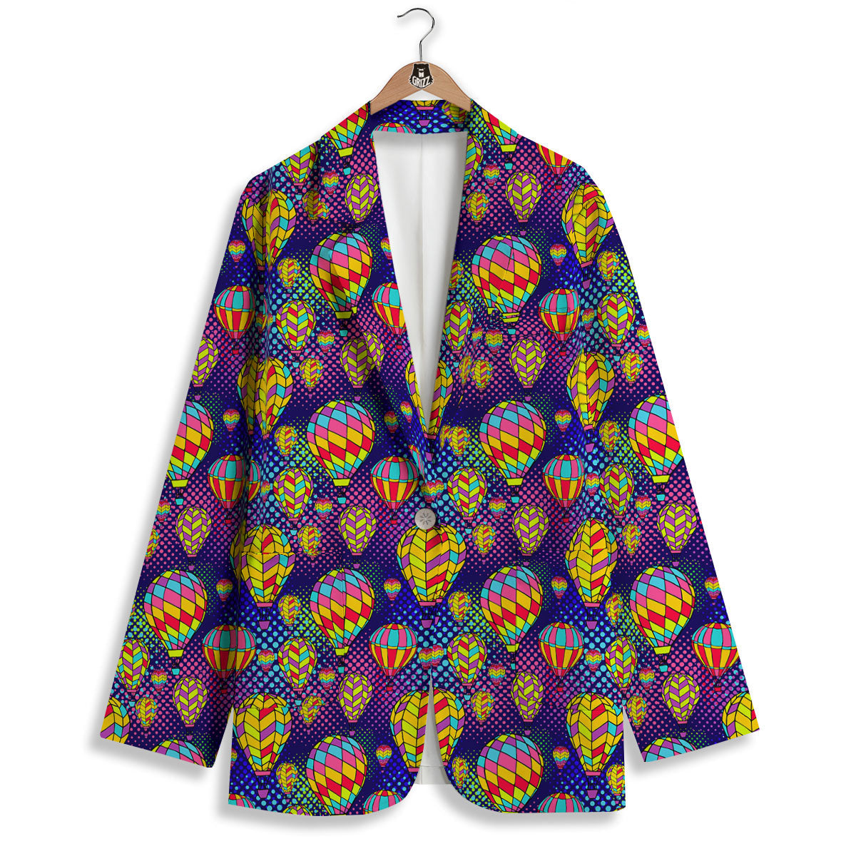 Balloon Air Retro Print Pattern Women's Blazer-grizzshop