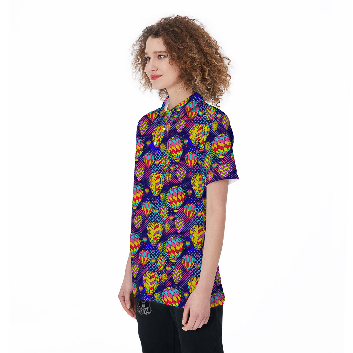 Balloon Air Retro Print Pattern Women's Golf Shirts-grizzshop