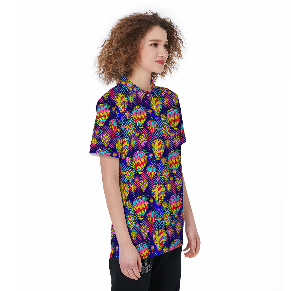 Balloon Air Retro Print Pattern Women's Golf Shirts-grizzshop