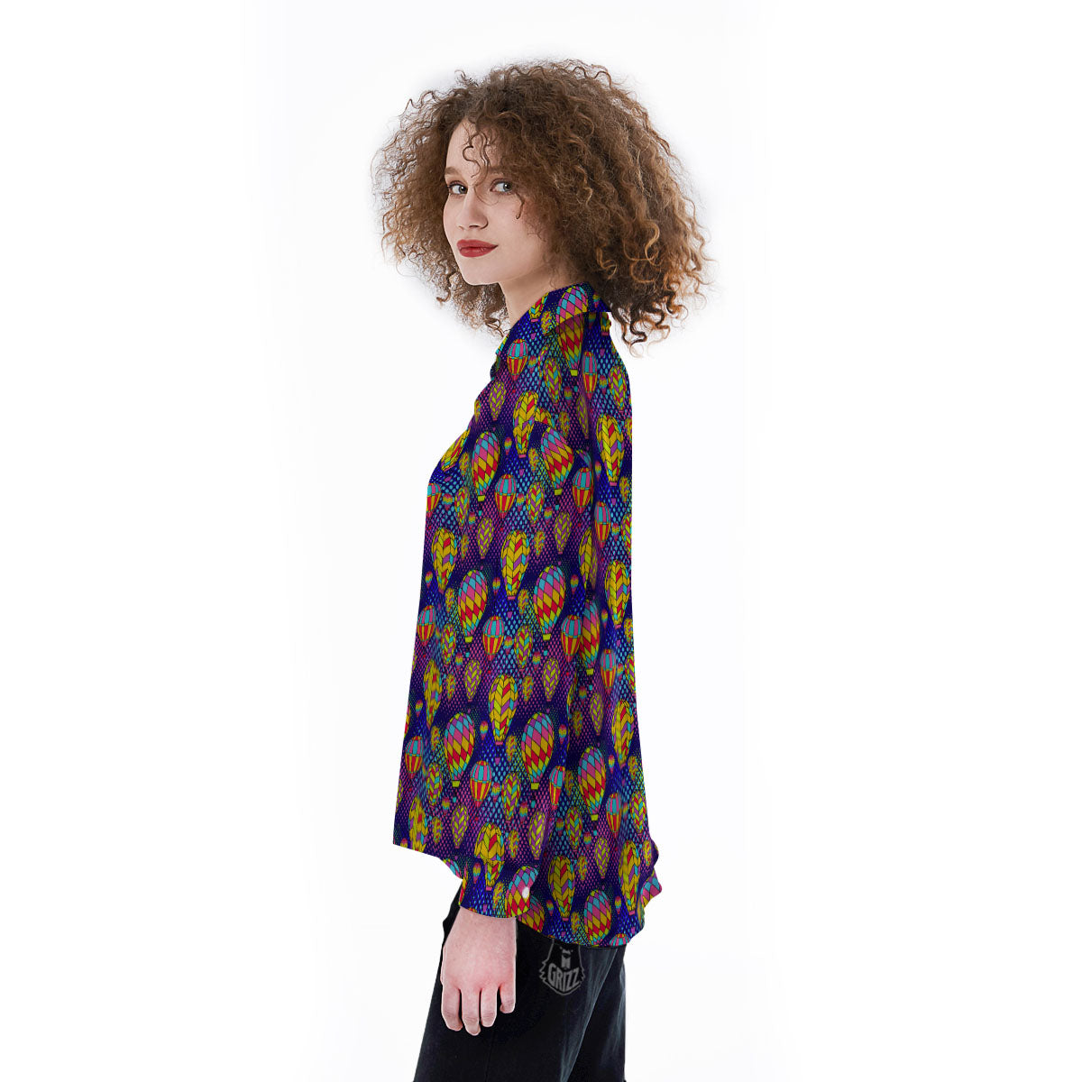Balloon Air Retro Print Pattern Women's Long Sleeve Shirts-grizzshop