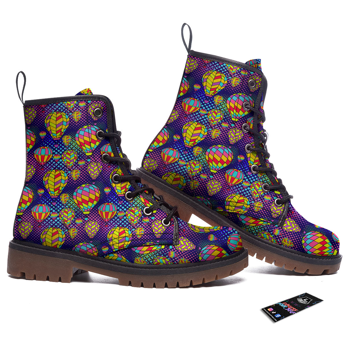 Balloon Air Retro Print Pattern Work Boots-grizzshop