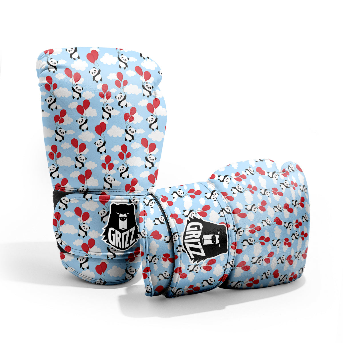 Balloon And Cute Panda Print Pattern Pro Boxing Glove
