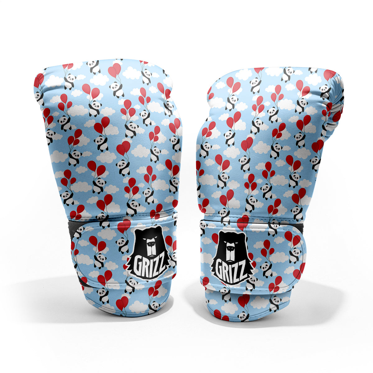 Balloon And Cute Panda Print Pattern Pro Boxing Glove