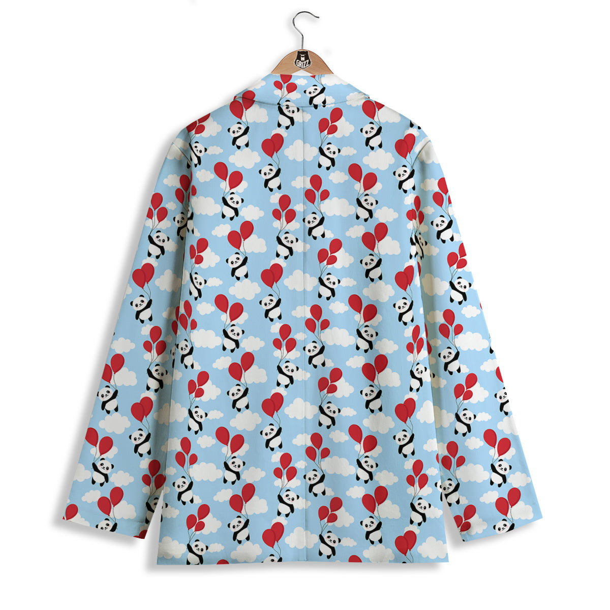 Balloon And Cute Panda Print Pattern Women's Blazer-grizzshop