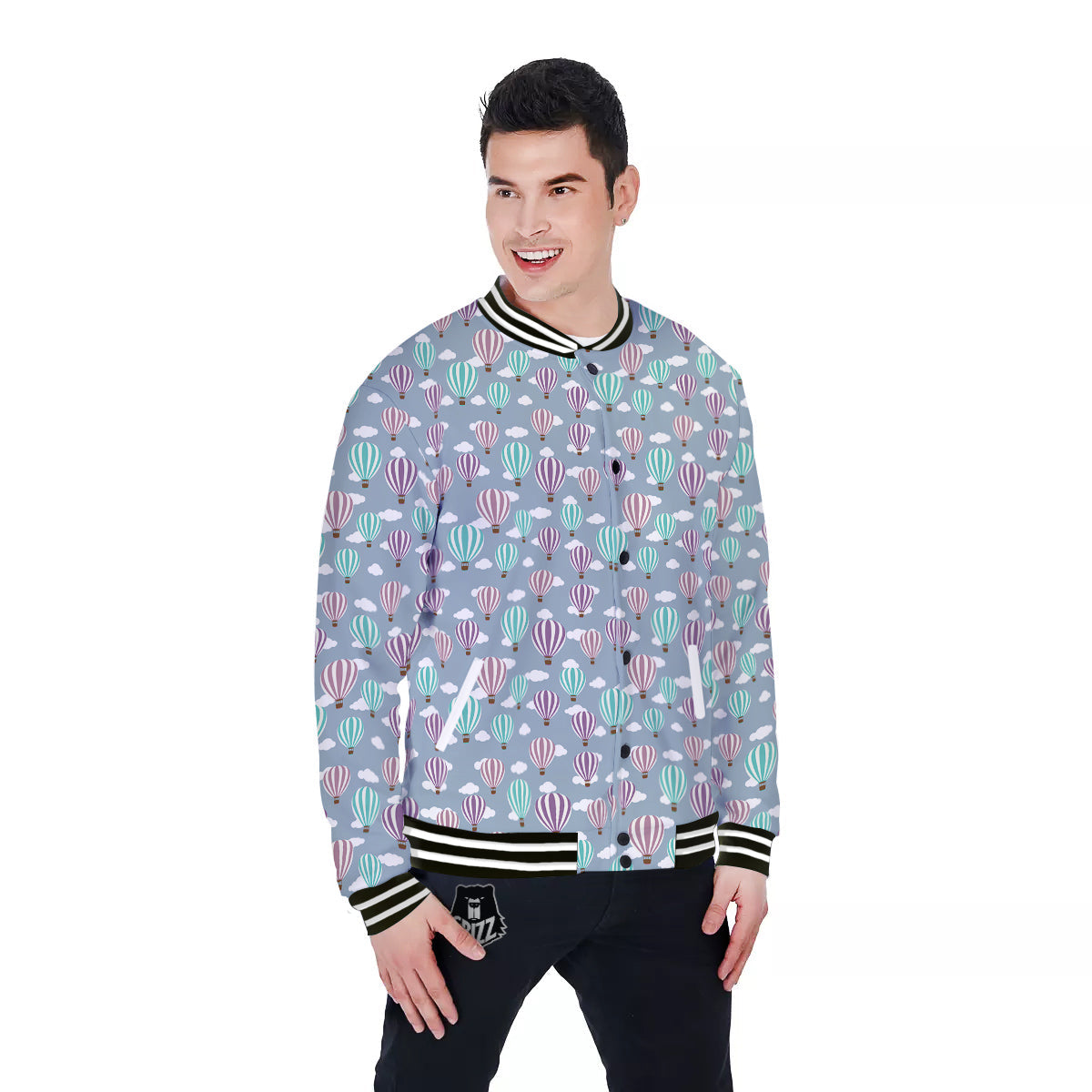Balloon Cartoon Print Pattern Baseball Jacket-grizzshop