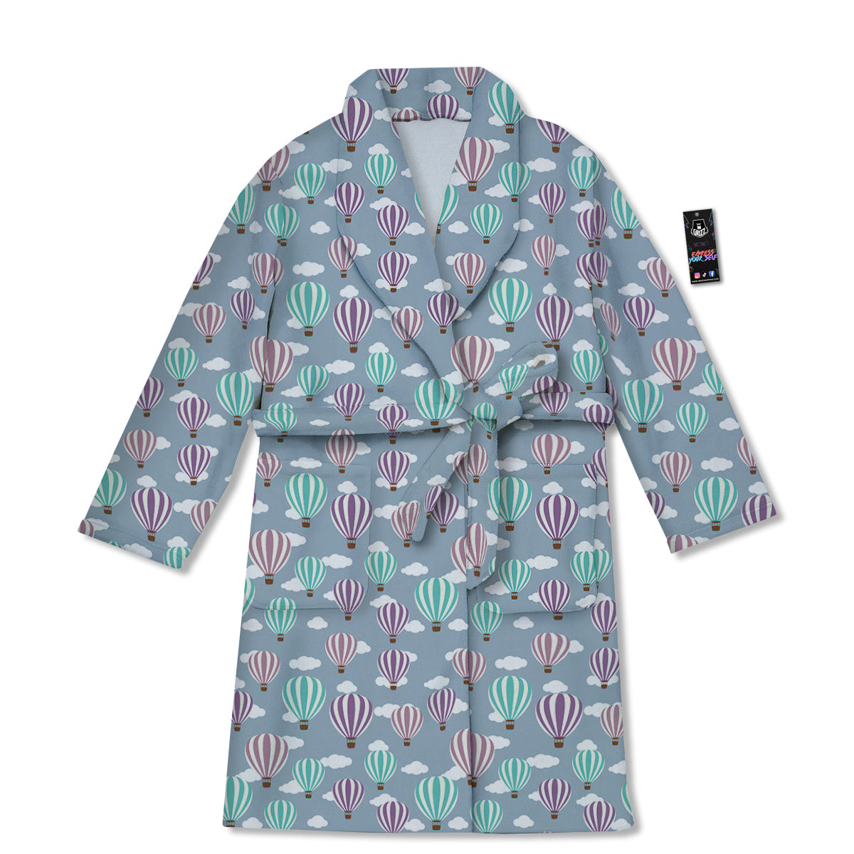 Balloon Cartoon Print Pattern Bathrobe-grizzshop