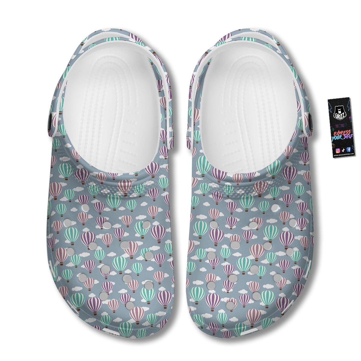 Balloon Cartoon Print Pattern Clog-grizzshop
