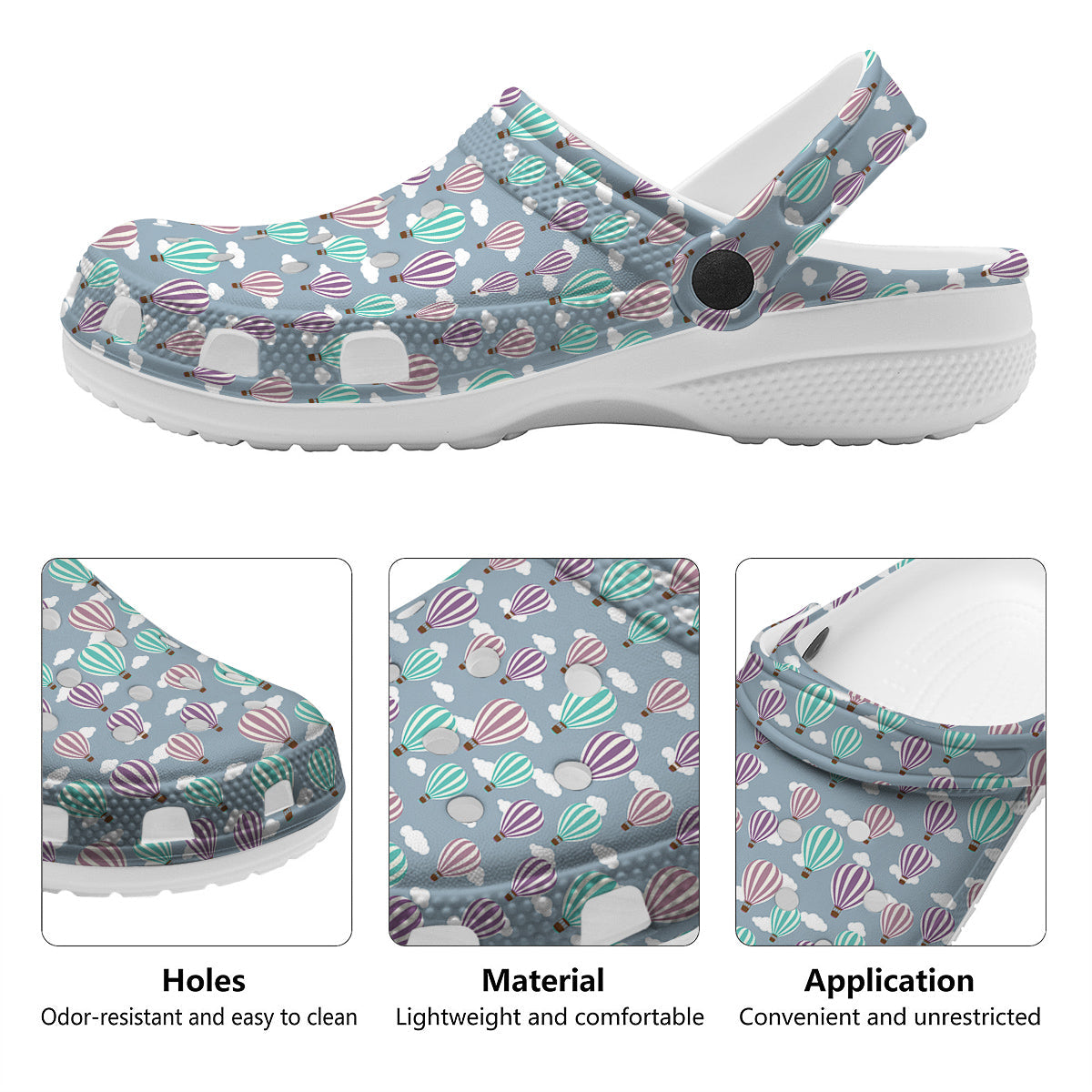 Balloon Cartoon Print Pattern Clog-grizzshop
