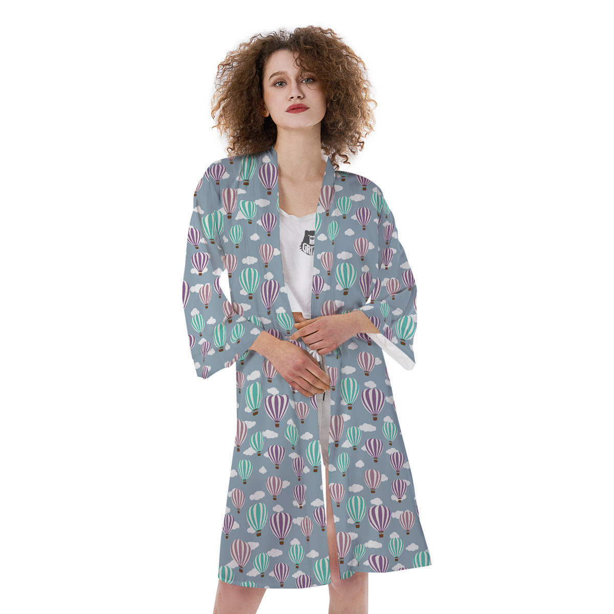 Balloon Cartoon Print Pattern Kimono-grizzshop