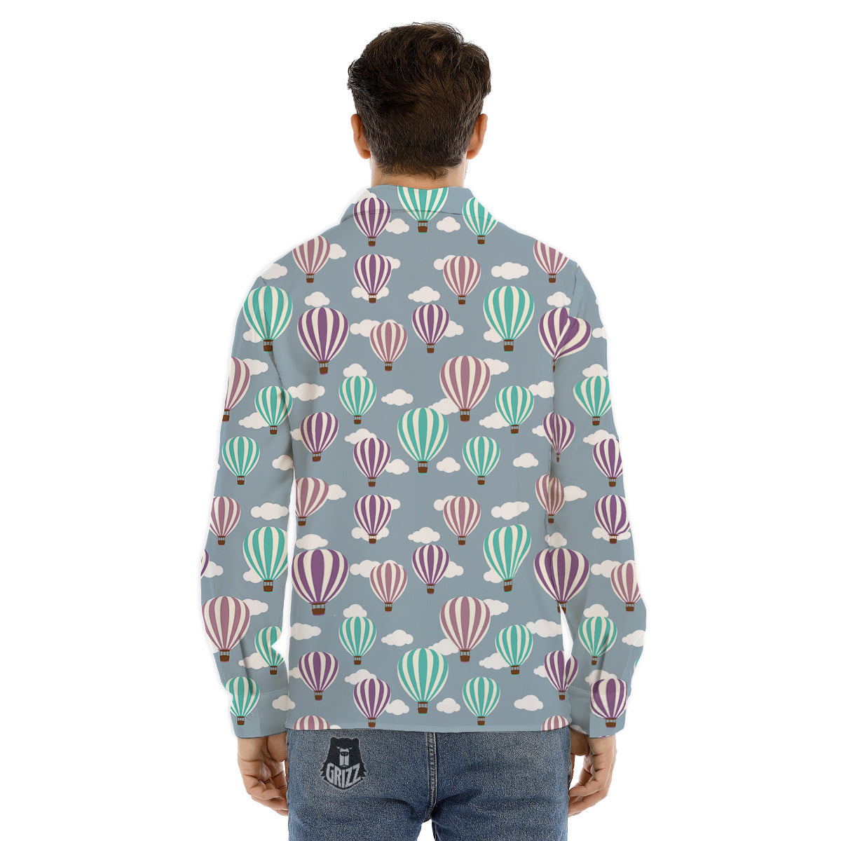 Balloon Cartoon Print Pattern Men's Dress Shirts-grizzshop