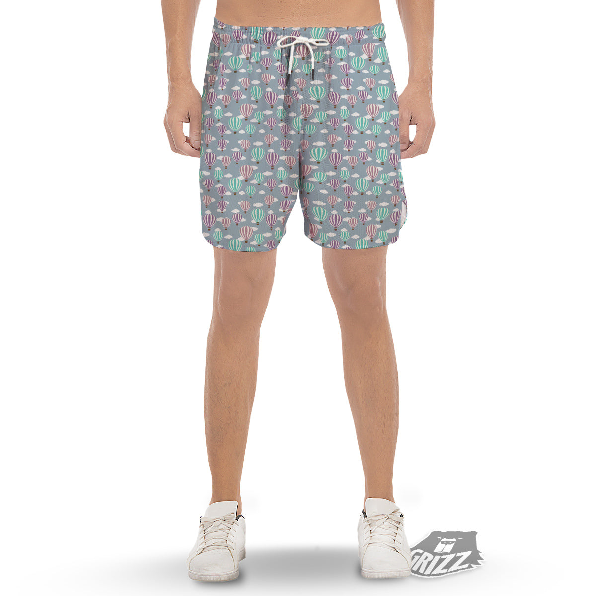 Balloon Cartoon Print Pattern Men's Gym Shorts-grizzshop