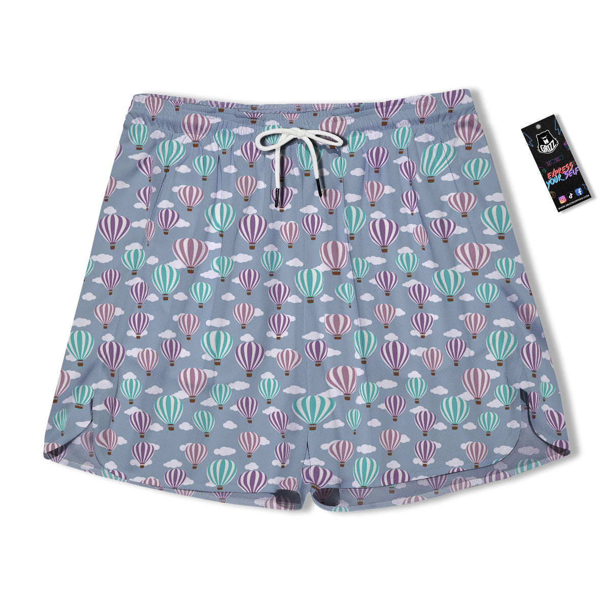 Balloon Cartoon Print Pattern Men's Running Shorts-grizzshop