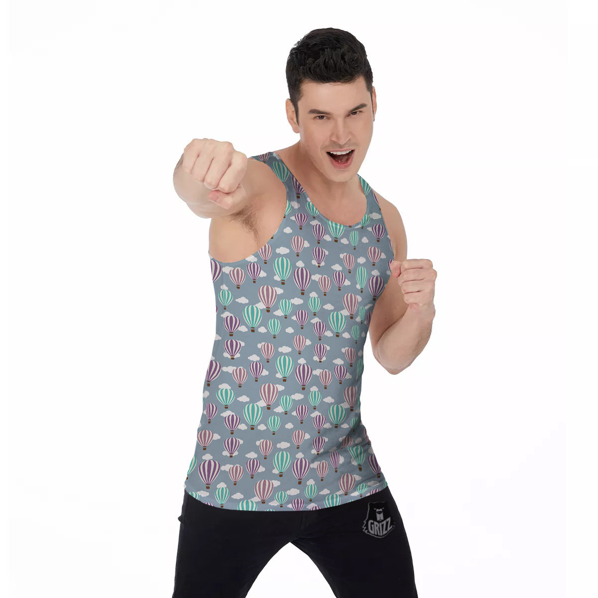 Balloon Cartoon Print Pattern Men's Tank Top-grizzshop