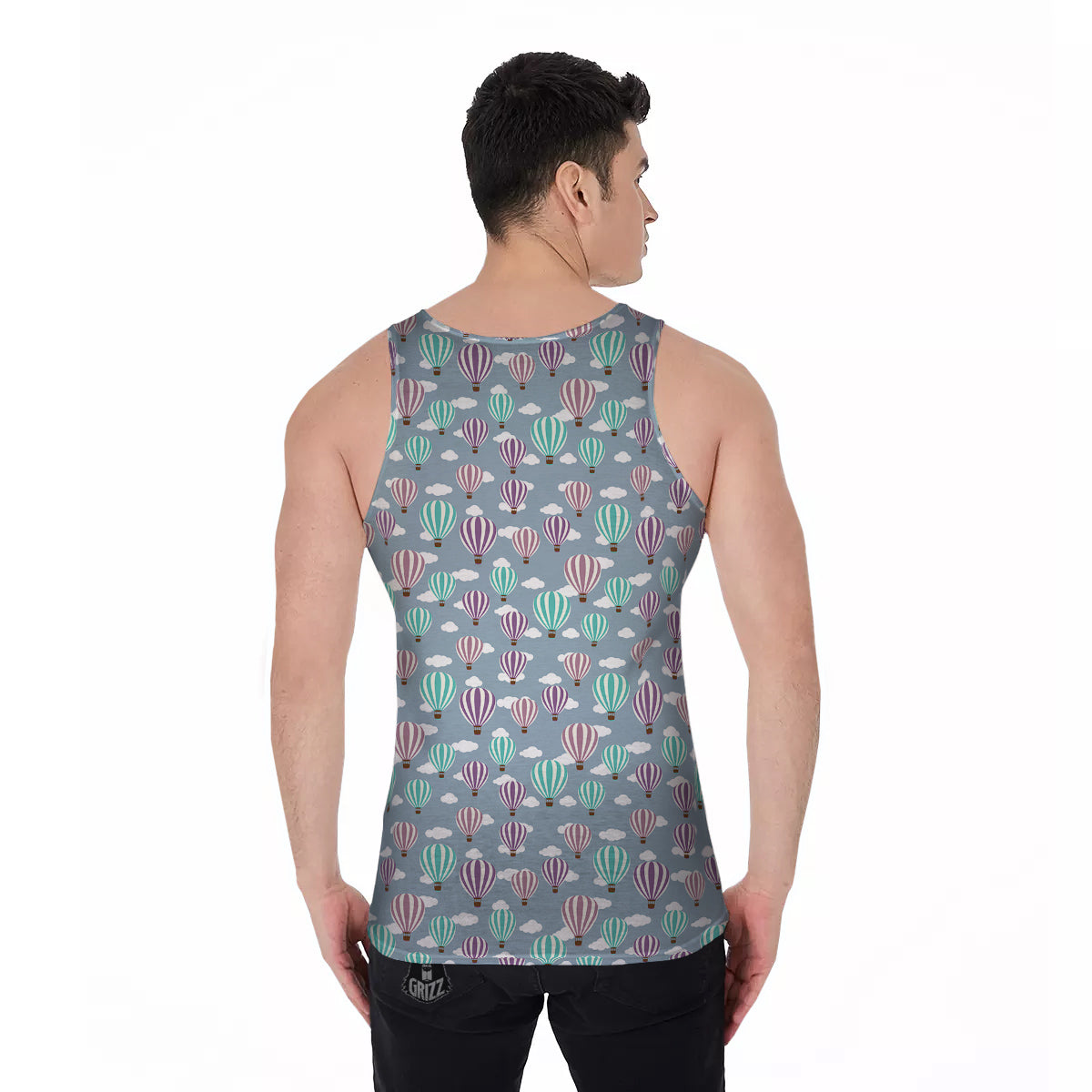 Balloon Cartoon Print Pattern Men's Tank Top-grizzshop