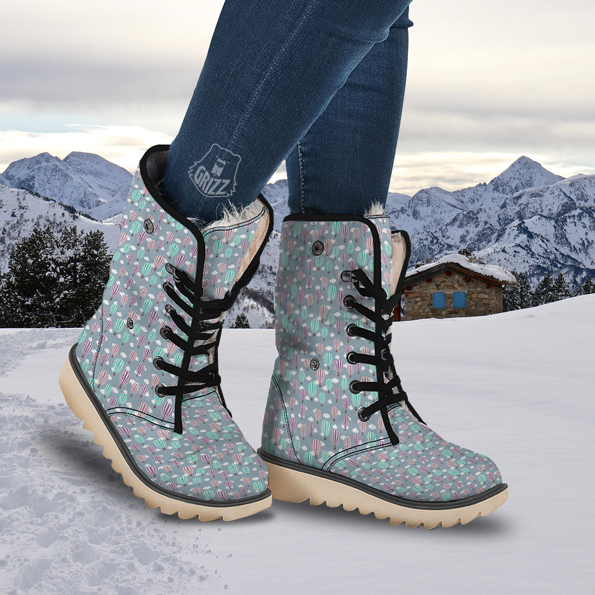 Balloon Cartoon Print Pattern Snow Boots-grizzshop