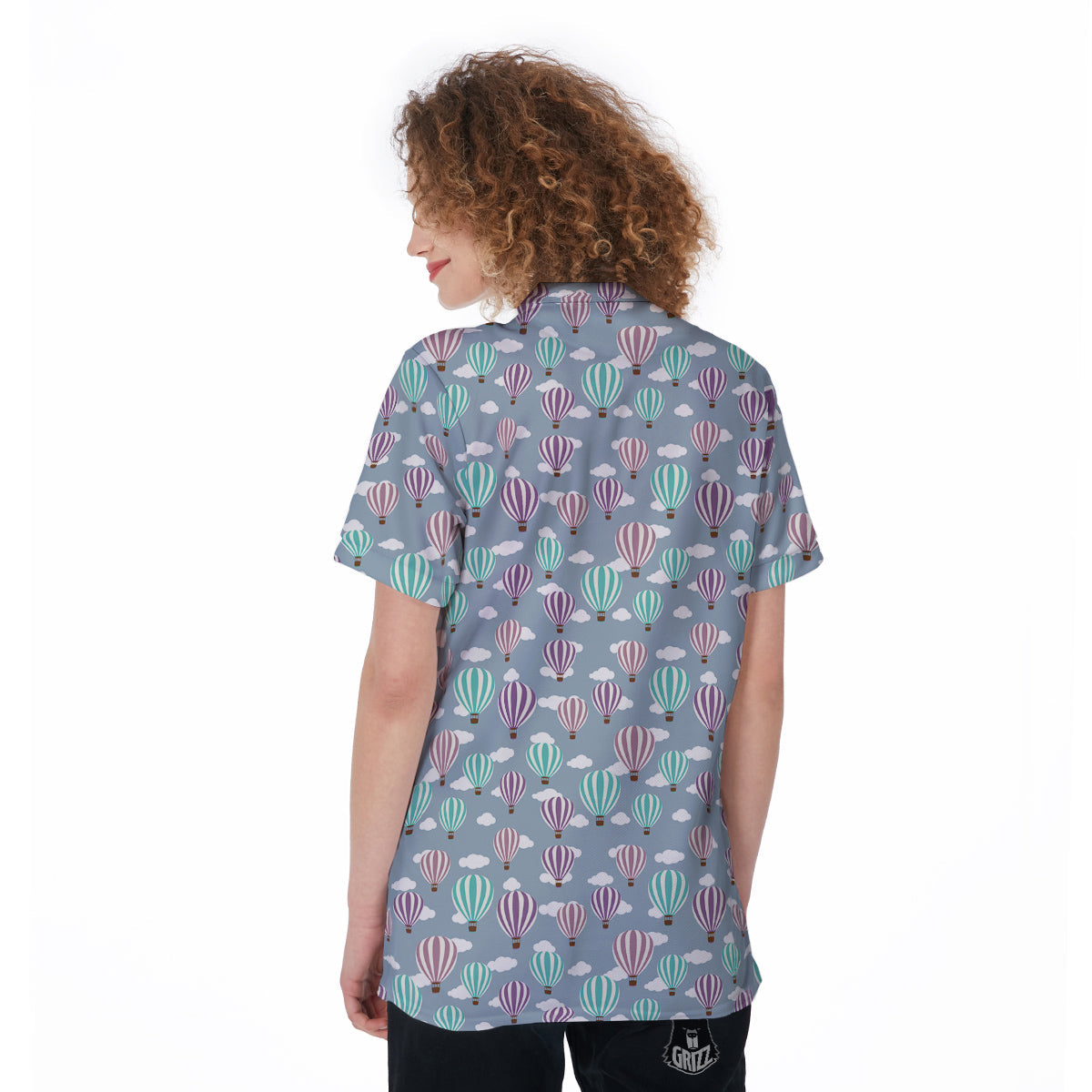 Balloon Cartoon Print Pattern Women's Golf Shirts-grizzshop