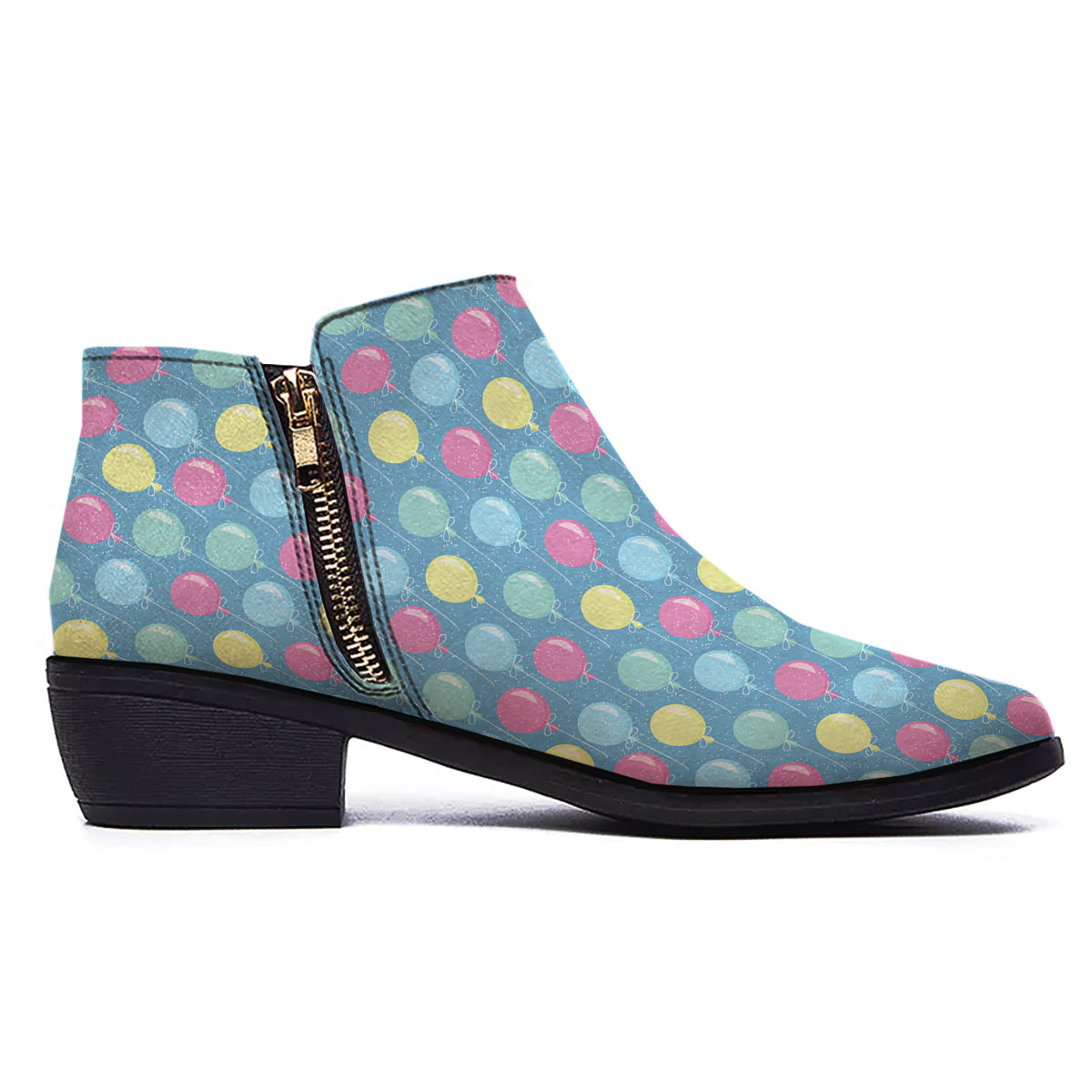 Balloon Colorful Print Pattern Ankle Boots-grizzshop