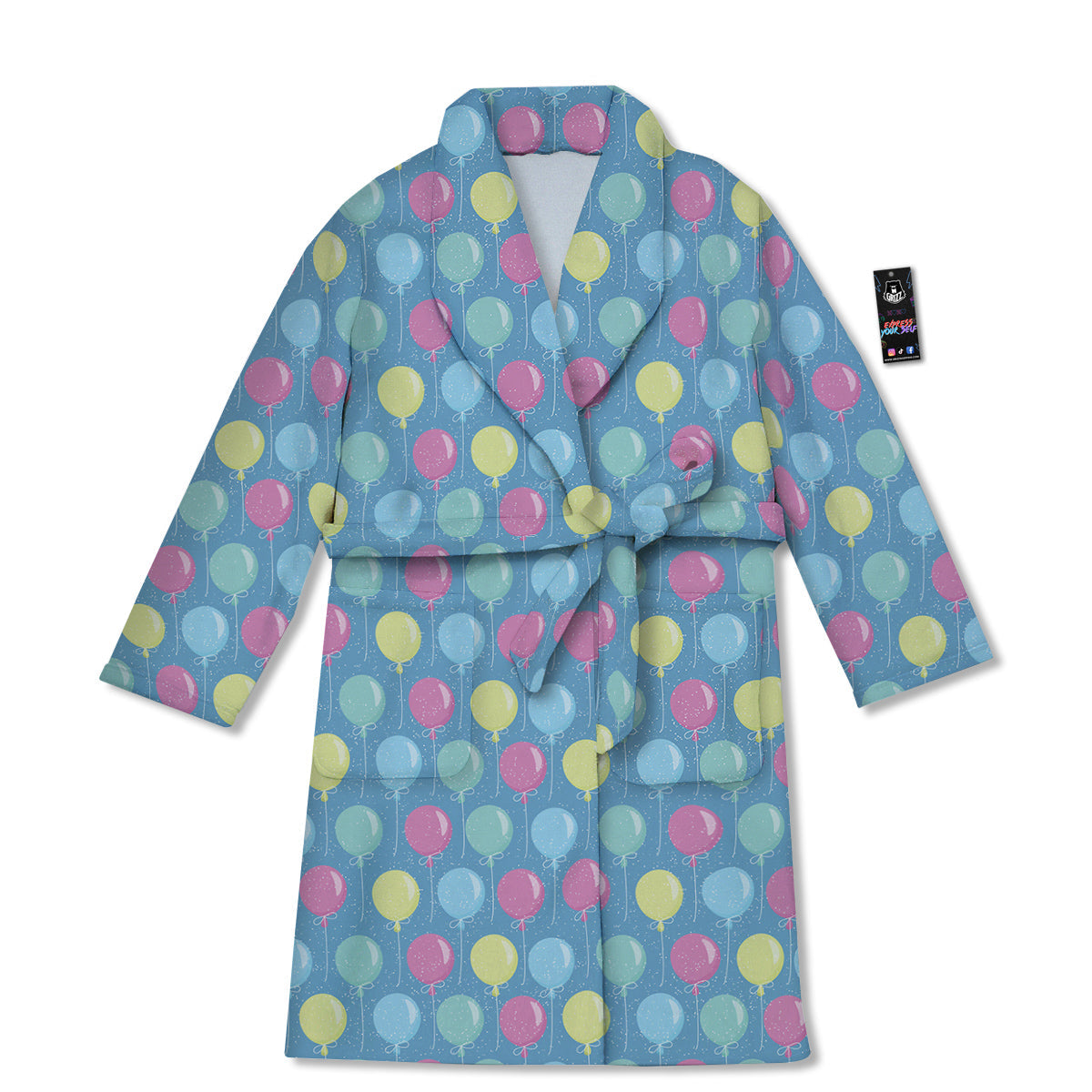 Balloon Colorful Print Pattern Bathrobe-grizzshop