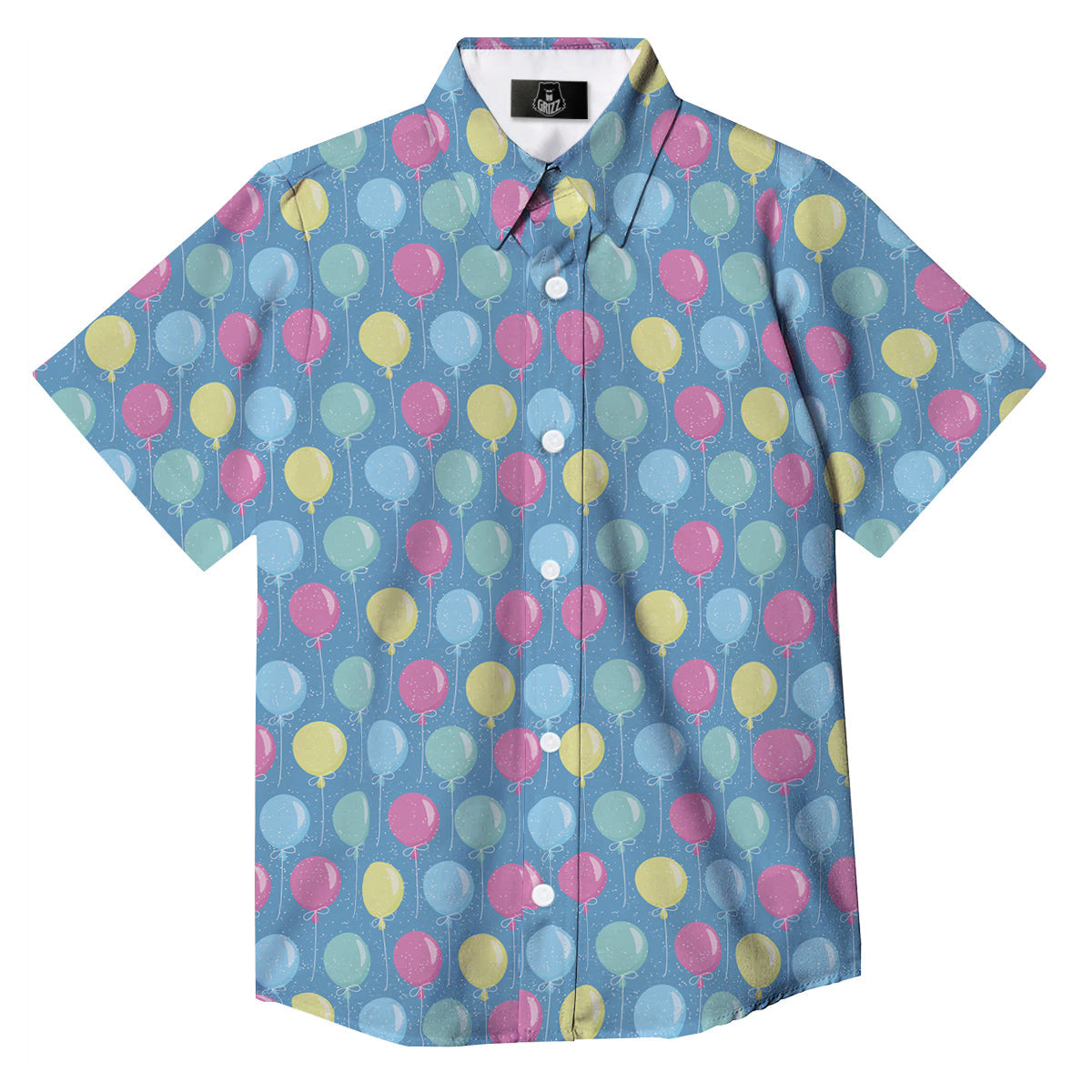 Balloon Colorful Print Pattern Button Up Shirt-grizzshop