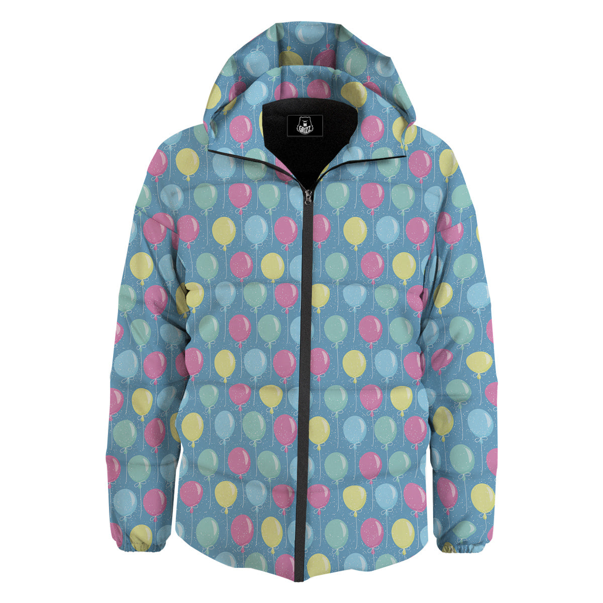 Balloon Colorful Print Pattern Down Jacket-grizzshop