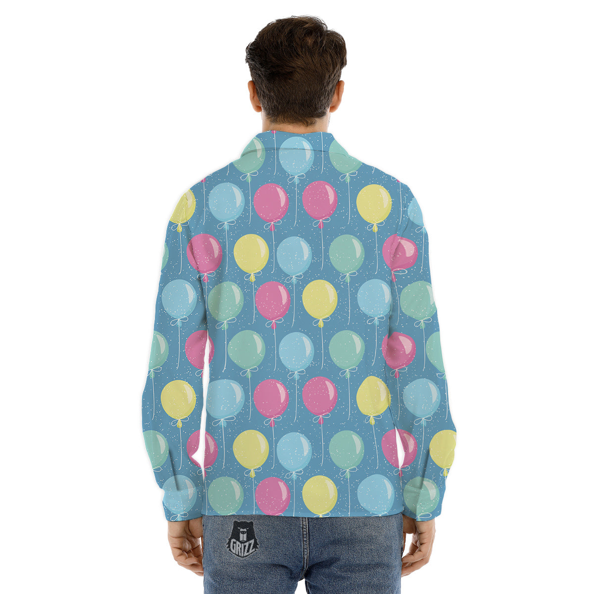 Balloon Colorful Print Pattern Men's Dress Shirts-grizzshop