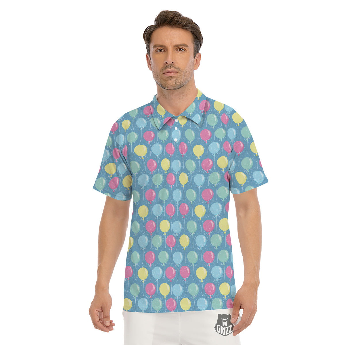 Balloon Colorful Print Pattern Men's Golf Shirts-grizzshop