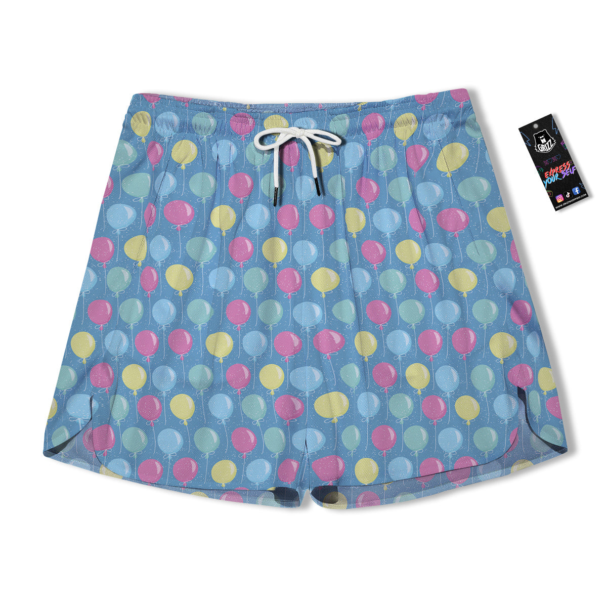 Balloon Colorful Print Pattern Men's Running Shorts-grizzshop