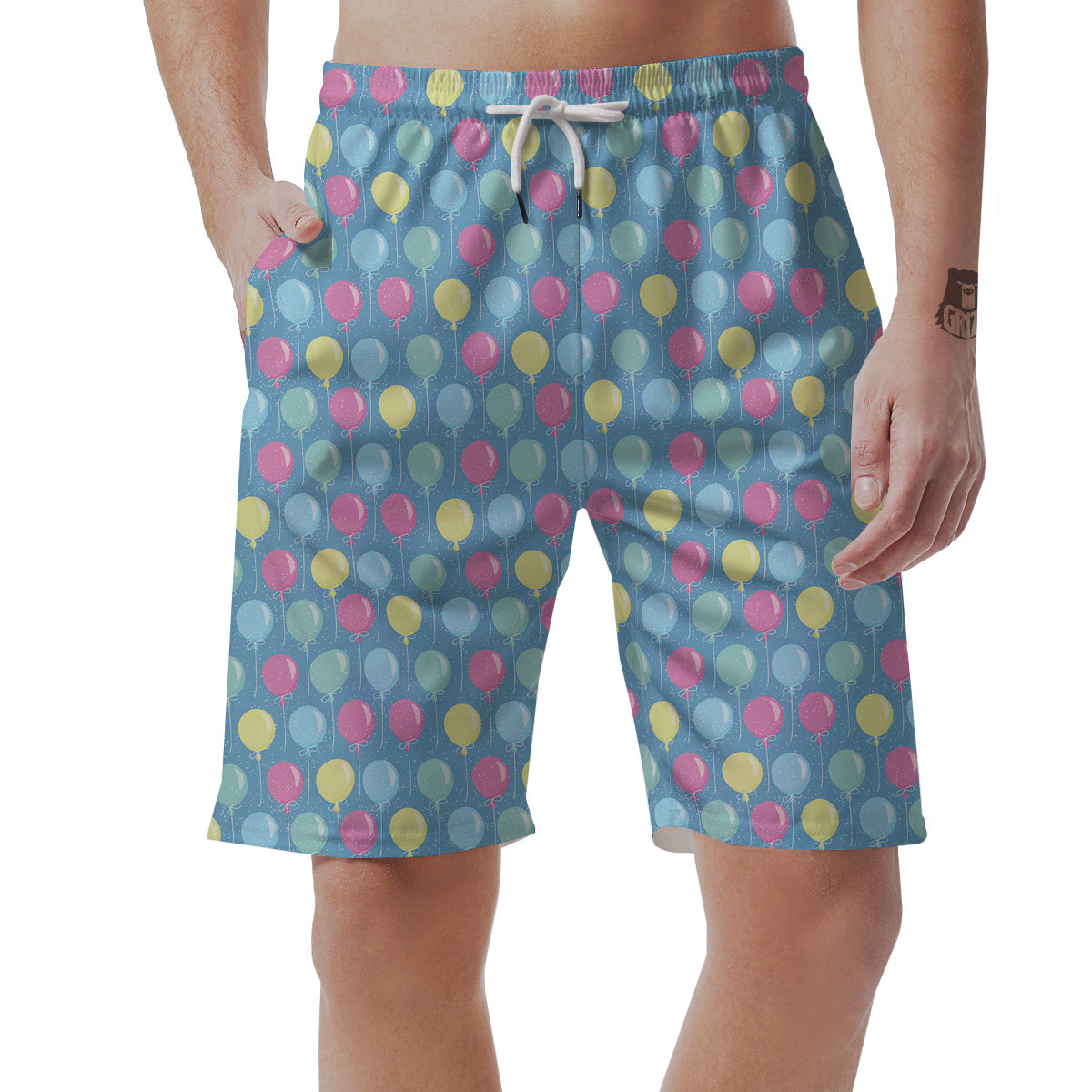 Balloon Colorful Print Pattern Men's Shorts-grizzshop