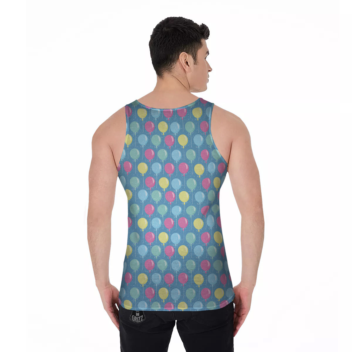 Balloon Colorful Print Pattern Men's Tank Top-grizzshop
