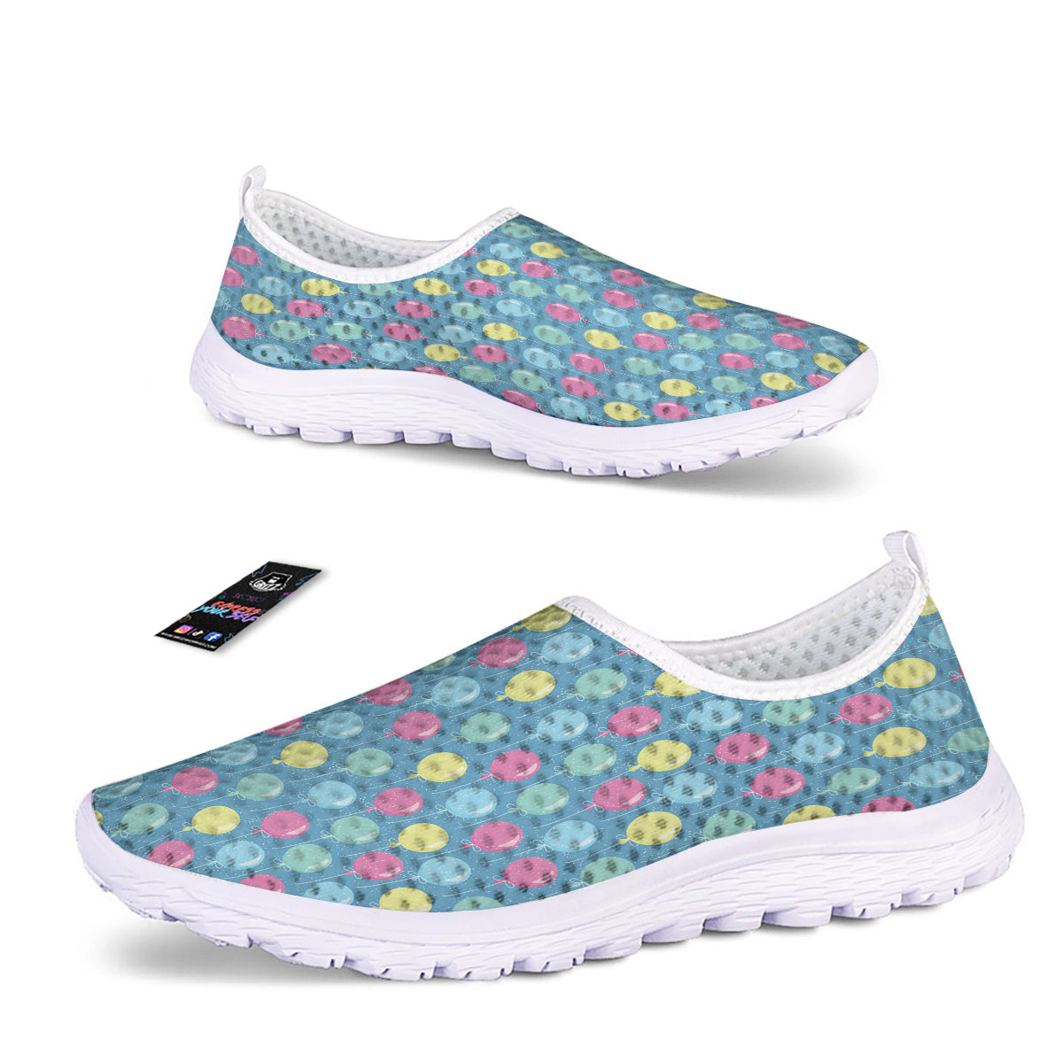 Balloon Colorful Print Pattern Nurse Shoes-grizzshop