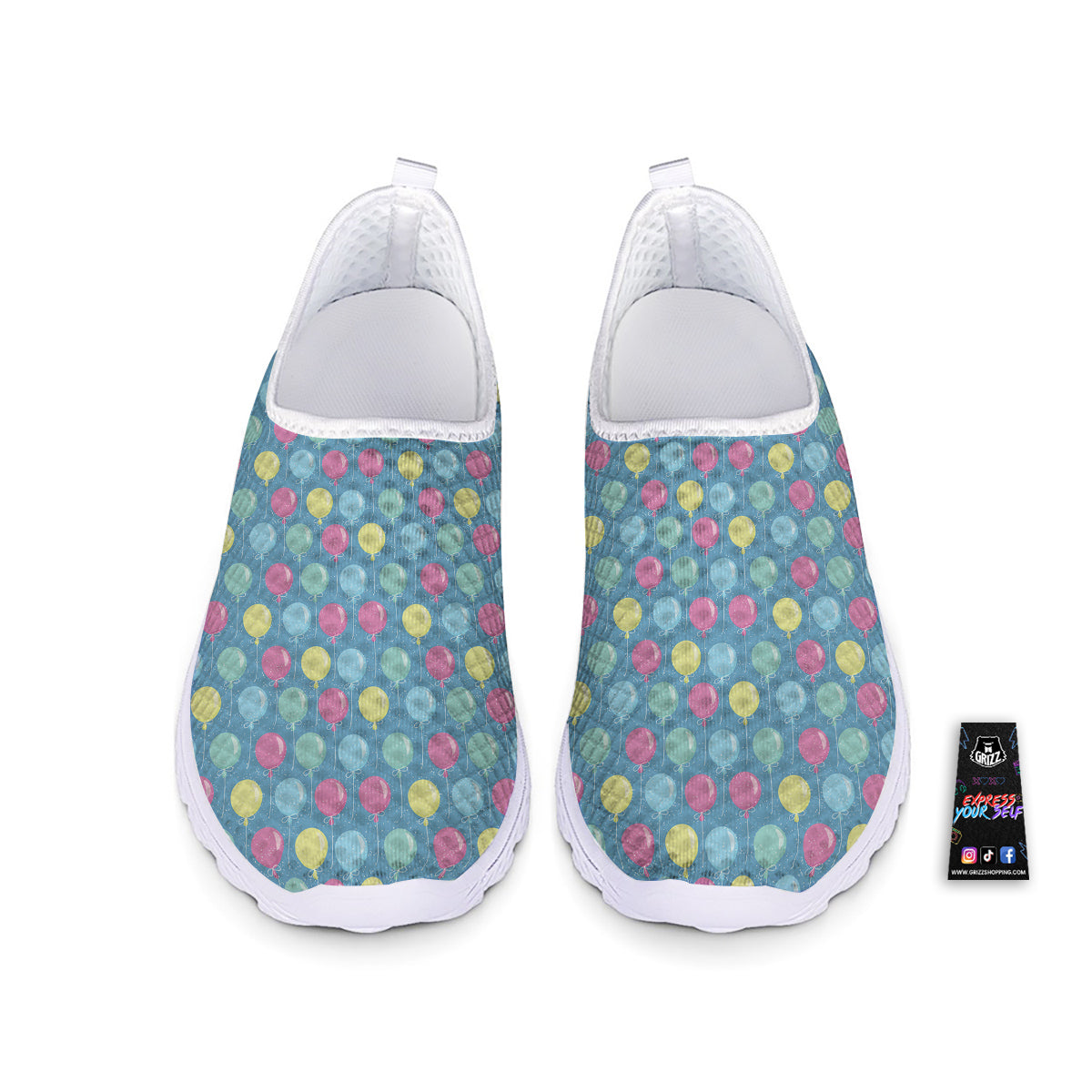 Balloon Colorful Print Pattern Nurse Shoes-grizzshop