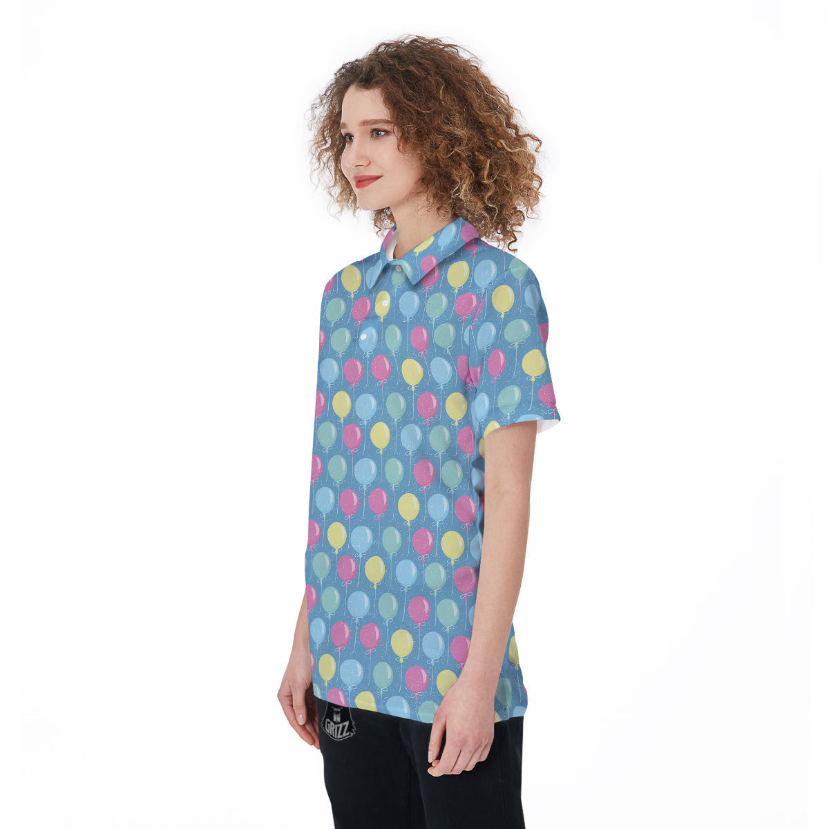 Balloon Colorful Print Pattern Women's Golf Shirts-grizzshop