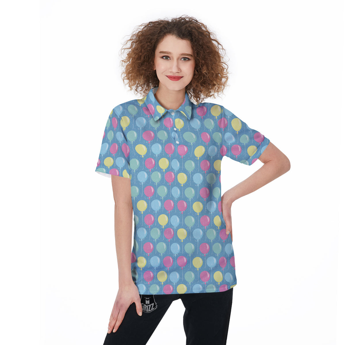 Balloon Colorful Print Pattern Women's Golf Shirts-grizzshop