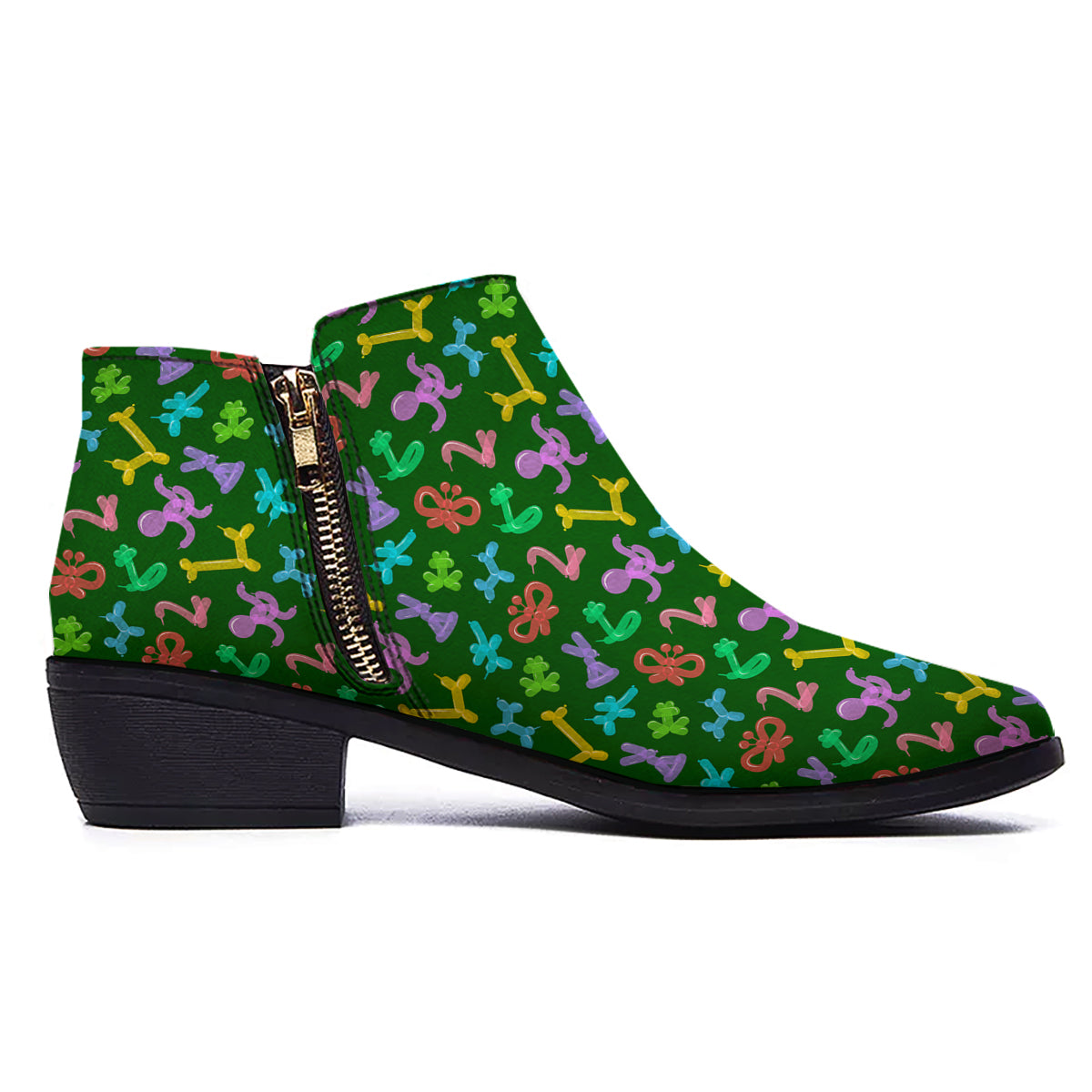 Balloon Modelling Print Pattern Ankle Boots-grizzshop