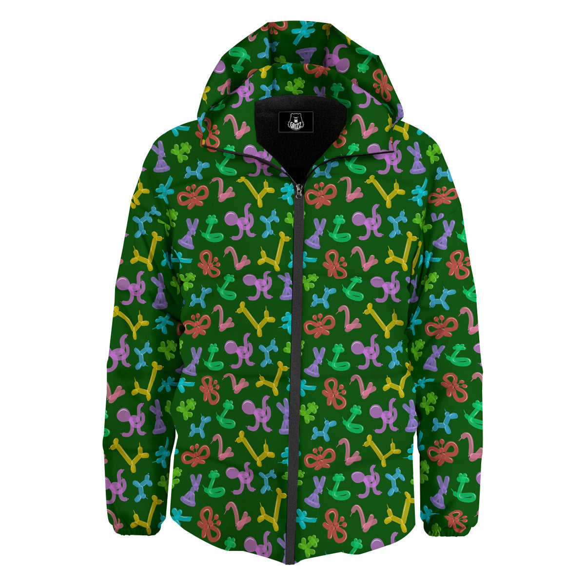 Balloon Modelling Print Pattern Down Jacket-grizzshop