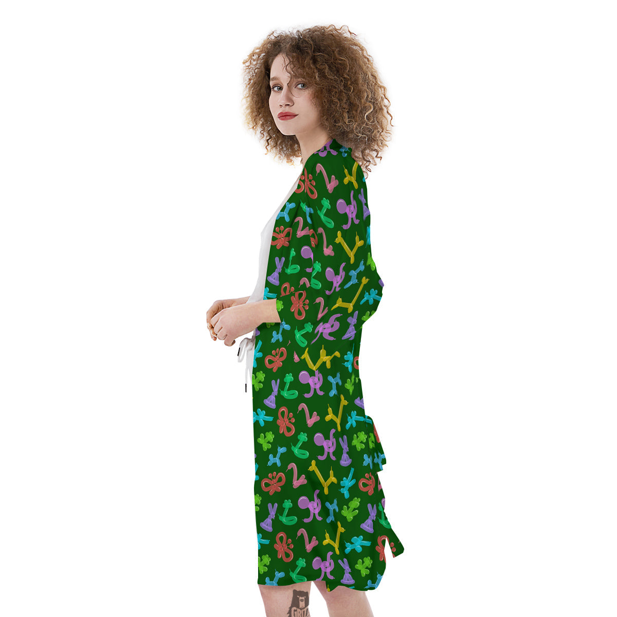 Balloon Modelling Print Pattern Kimono-grizzshop
