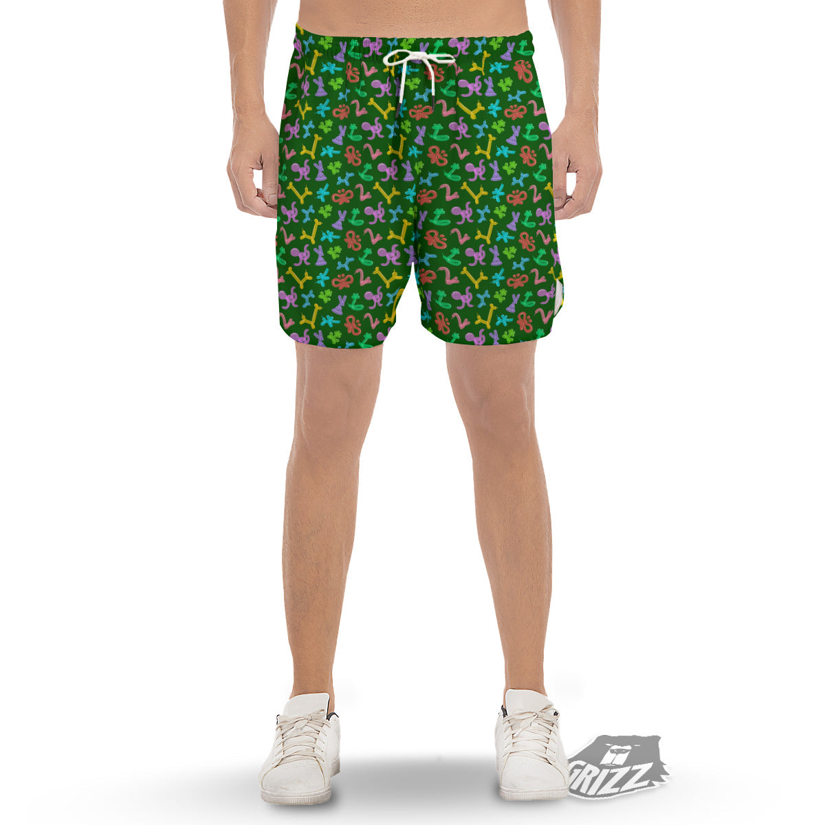 Balloon Modelling Print Pattern Men's Gym Shorts-grizzshop
