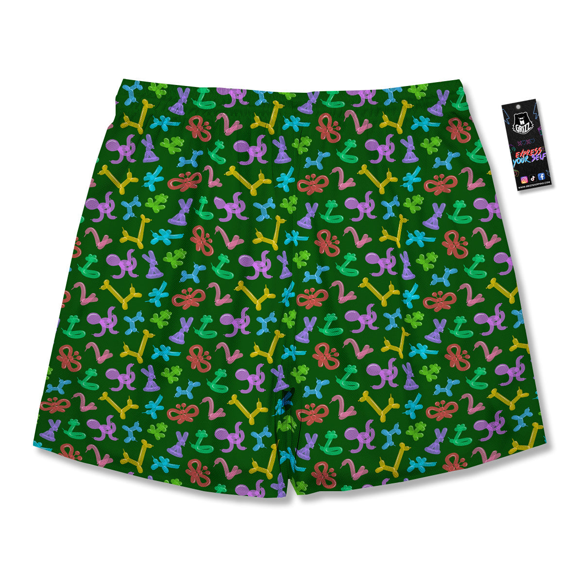 Balloon Modelling Print Pattern Men's Running Shorts-grizzshop