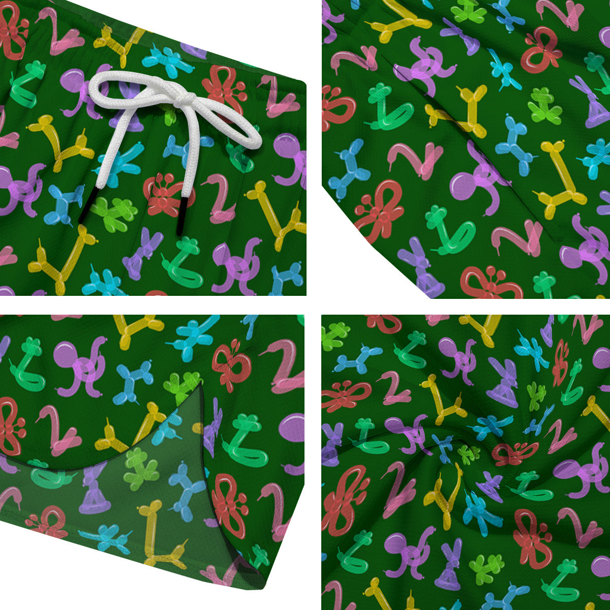 Balloon Modelling Print Pattern Men's Running Shorts-grizzshop