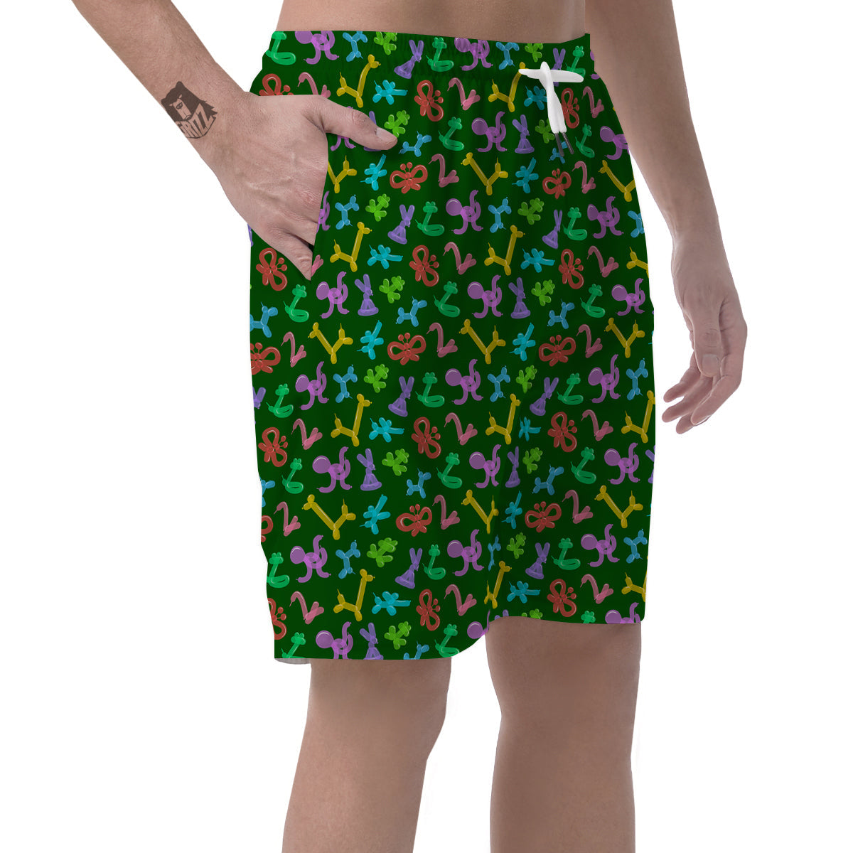 Balloon Modelling Print Pattern Men's Shorts-grizzshop