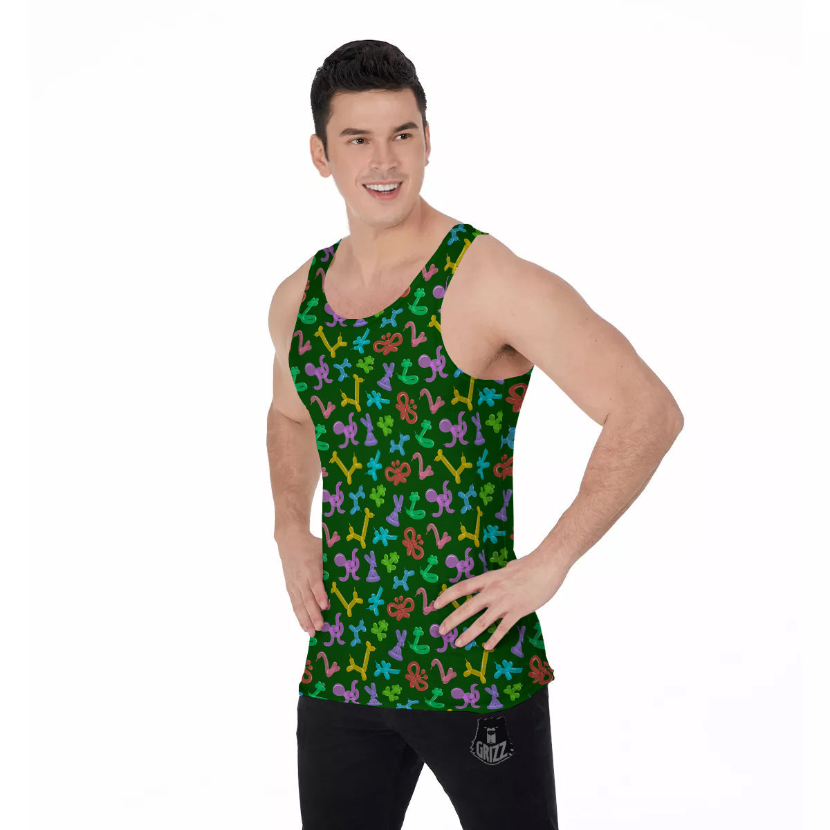 Balloon Modelling Print Pattern Men's Tank Top-grizzshop