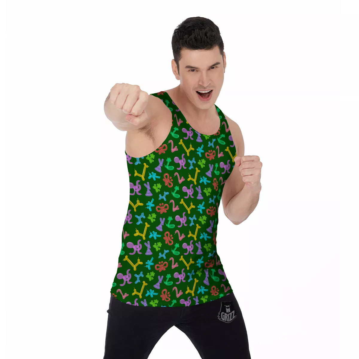 Balloon Modelling Print Pattern Men's Tank Top-grizzshop
