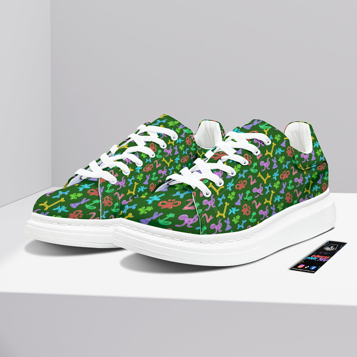 Balloon Modelling Print Pattern Platform Shoes-grizzshop