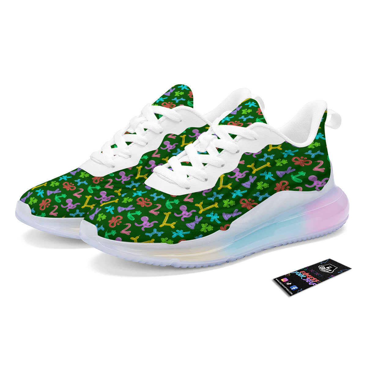 Balloon Modelling Print Pattern Running Sneakers-grizzshop