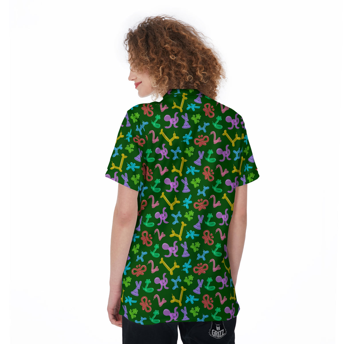 Balloon Modelling Print Pattern Women's Golf Shirts-grizzshop