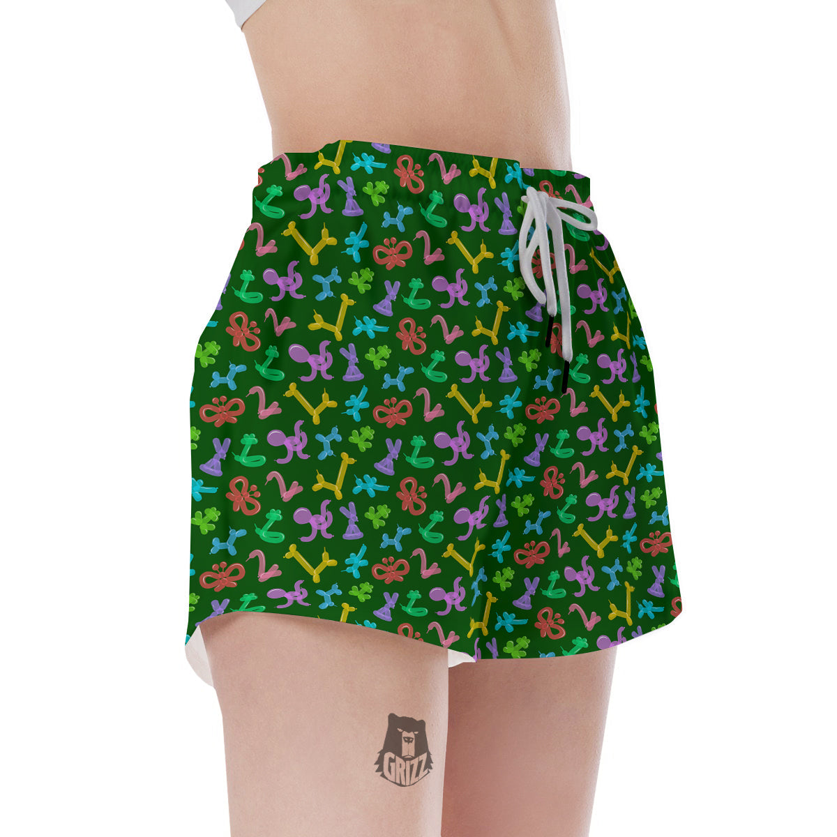 Balloon Modelling Print Pattern Women's Shorts-grizzshop