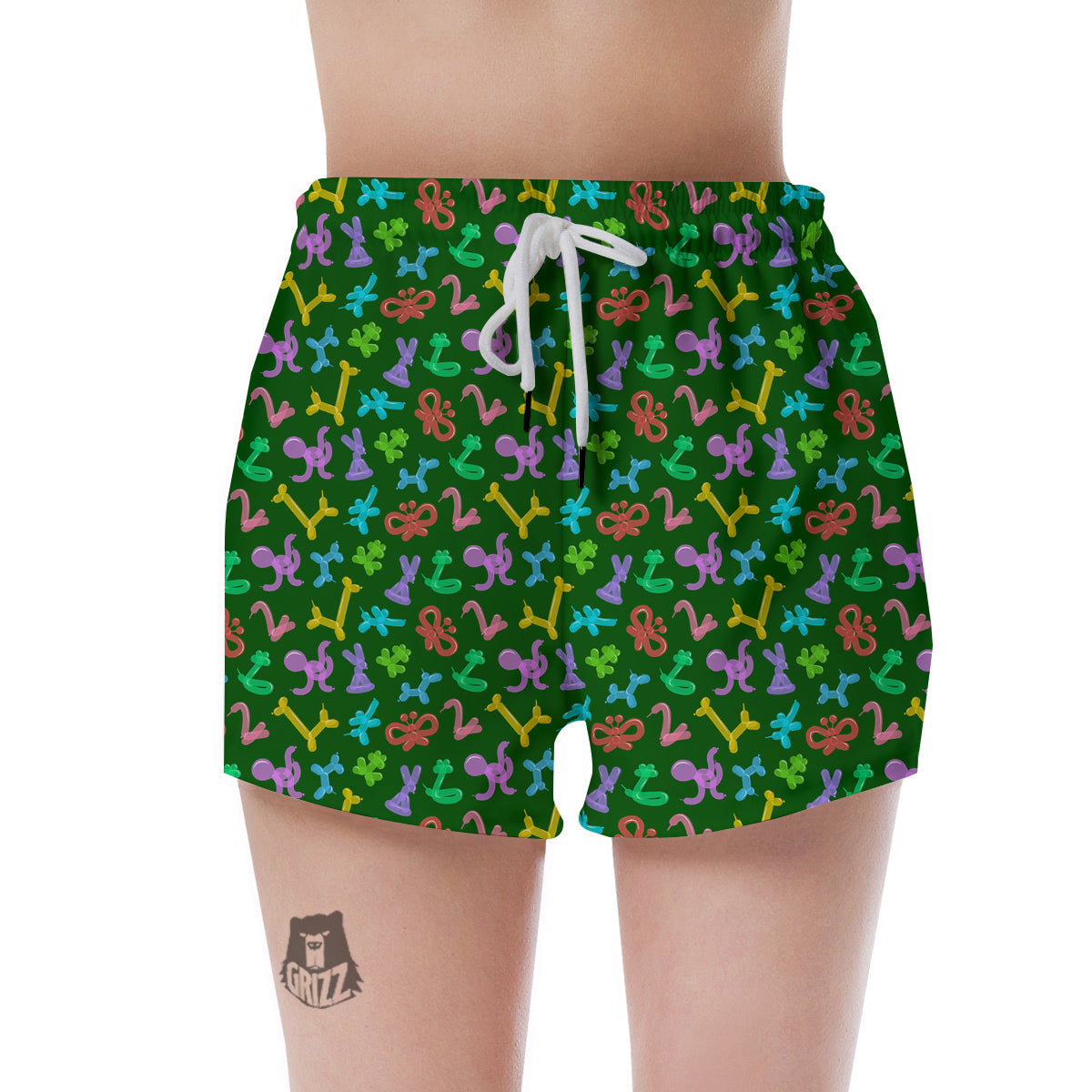 Balloon Modelling Print Pattern Women's Shorts-grizzshop