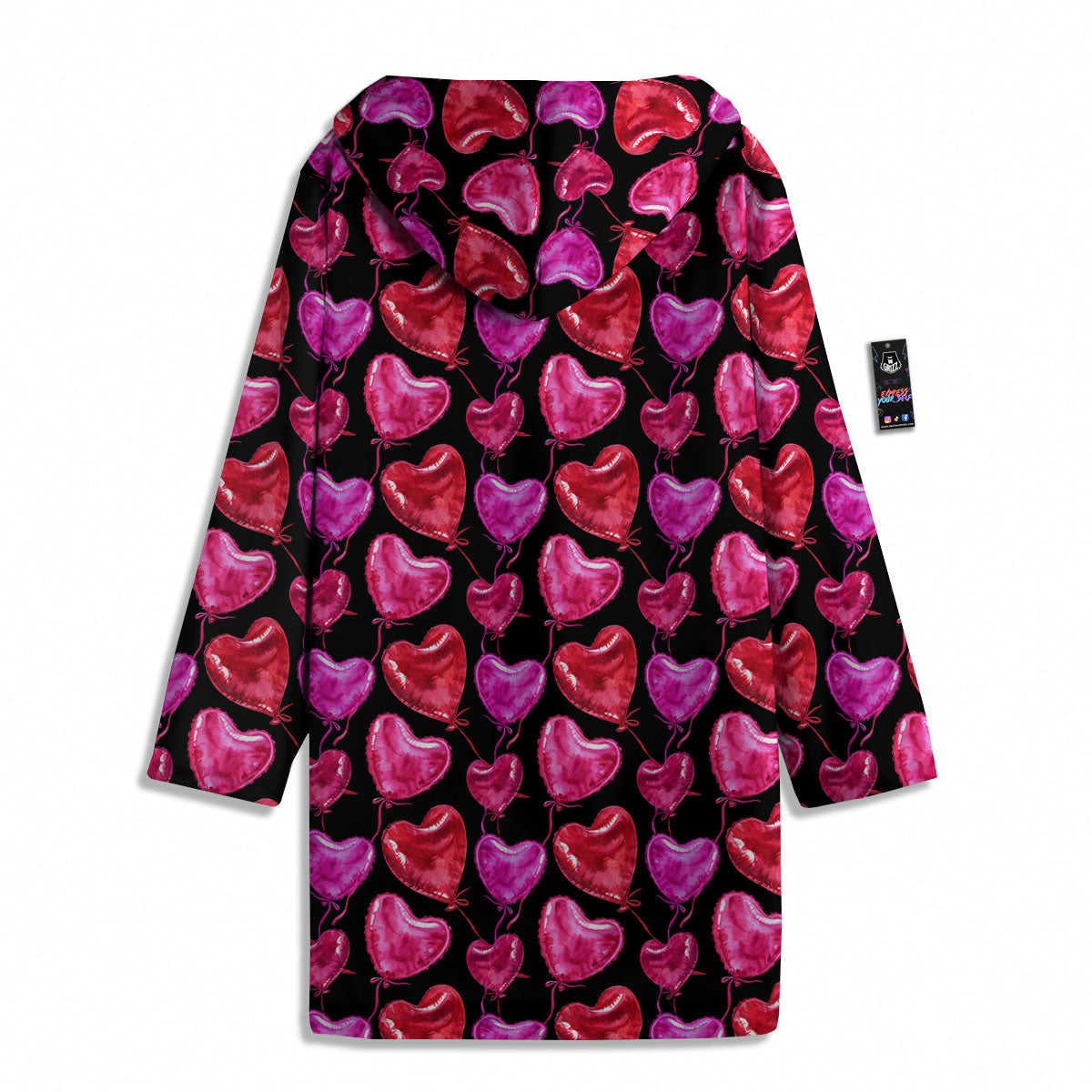 Balloon Red Heart Print Pattern Men's Windbreaker Jacket-grizzshop