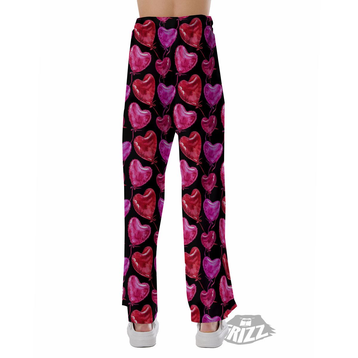 Balloon Red Heart Print Pattern Pajama Pants-grizzshop